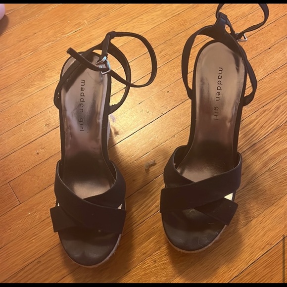 3 pair bundle high heels super cute wedge one real leather all woman size 8.5 - Picture 6 of 11